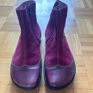 Naot “Sea Swirl” Red Suede Boots